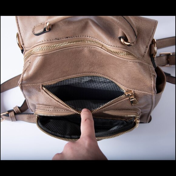 Urban Expressions Miles Taupe Backpack EUC - Picture 4 of 5